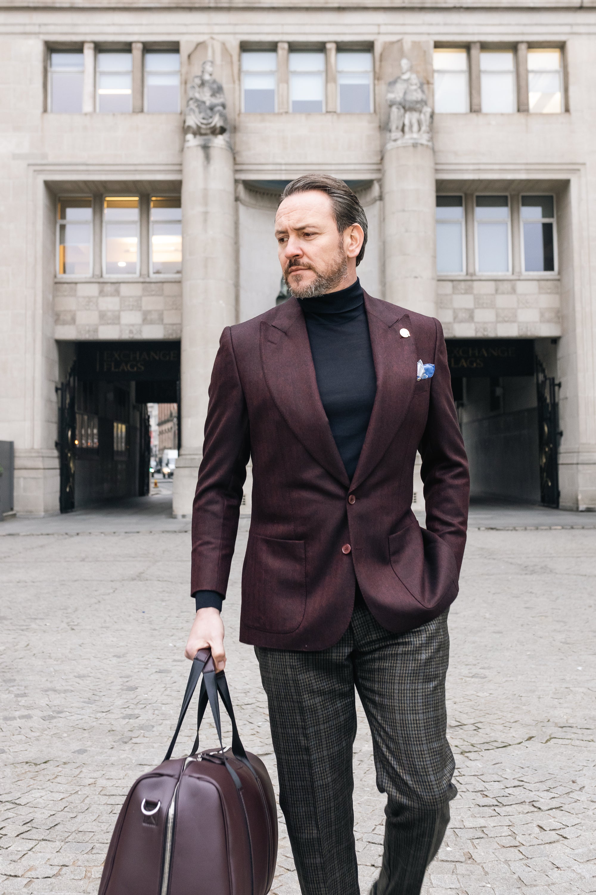 A client in Signature Bespoke tailoring arriving for a private appointment
